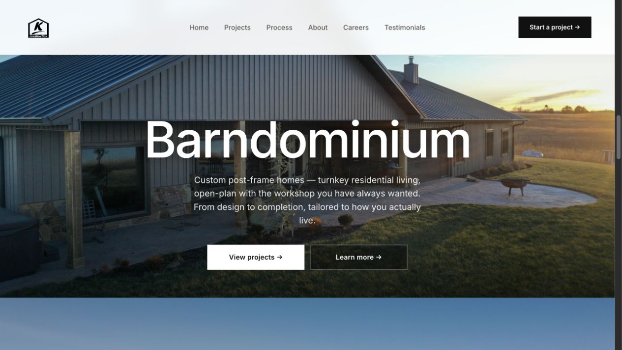 K-Construction website